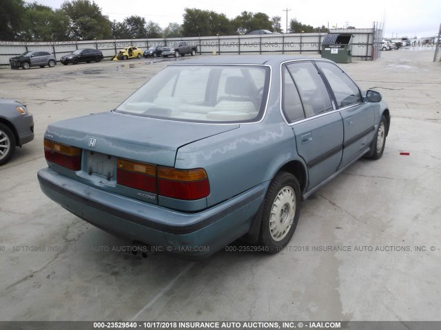 1HGCB7664MA055757 - 1991 HONDA ACCORD EX/EX-R BLUE photo 4