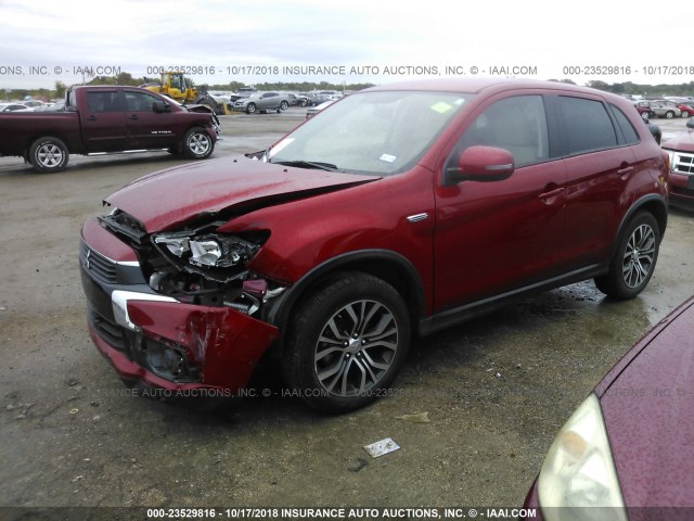 JA4AP3AU1HZ012923 - 2017 MITSUBISHI OUTLANDER SPORT ES/SE RED photo 2