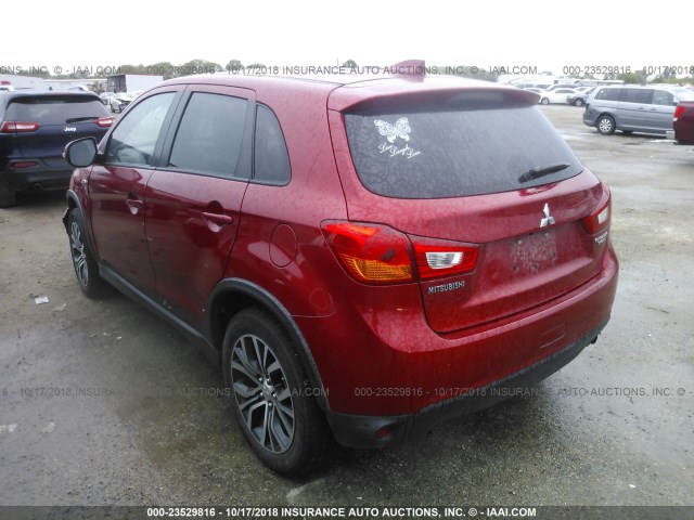 JA4AP3AU1HZ012923 - 2017 MITSUBISHI OUTLANDER SPORT ES/SE RED photo 3