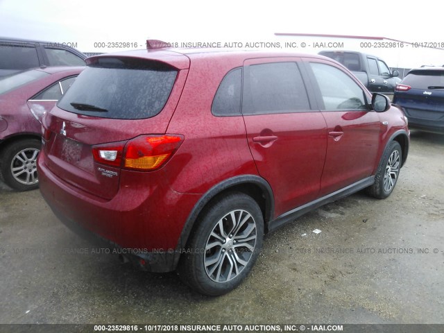 JA4AP3AU1HZ012923 - 2017 MITSUBISHI OUTLANDER SPORT ES/SE RED photo 4