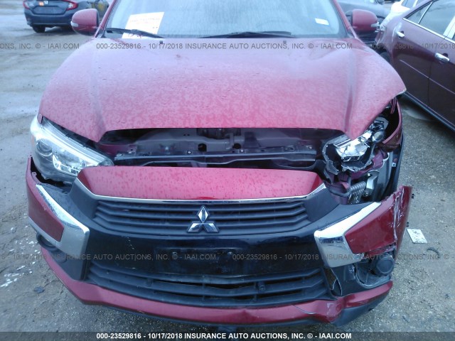 JA4AP3AU1HZ012923 - 2017 MITSUBISHI OUTLANDER SPORT ES/SE RED photo 6