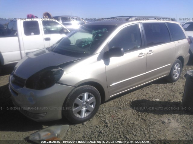 5TDZA23C35S318947 - 2005 TOYOTA SIENNA CE/LE GOLD photo 2