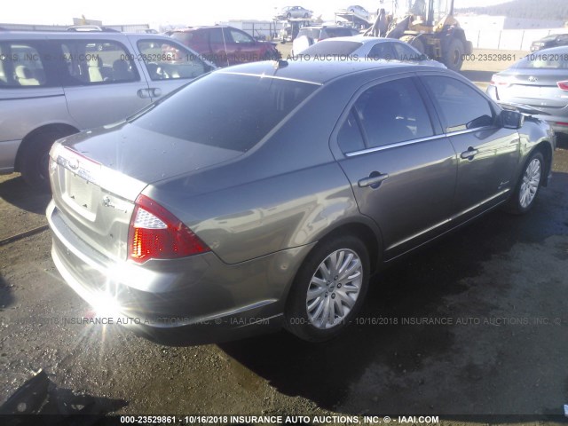 3FADP0L32AR367900 - 2010 FORD FUSION HYBRID GRAY photo 4