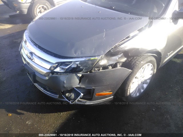 3FADP0L32AR367900 - 2010 FORD FUSION HYBRID GRAY photo 6