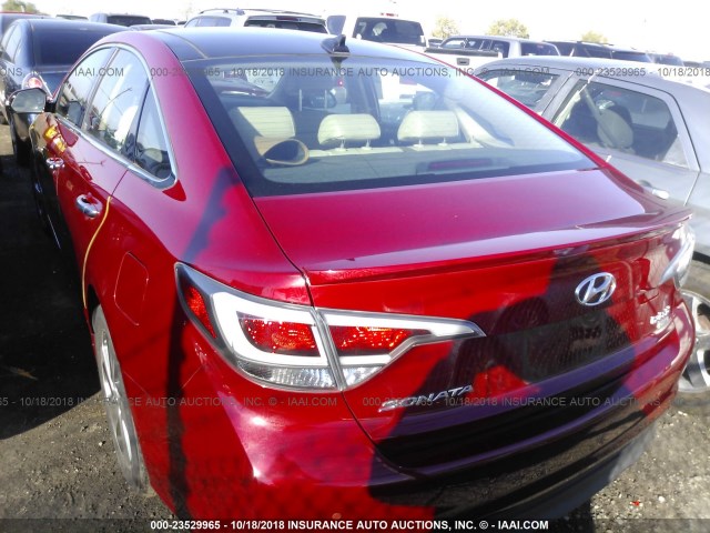 KMHE34L16GA009861 - 2016 HYUNDAI SONATA HYBRID/LIMITED RED photo 3