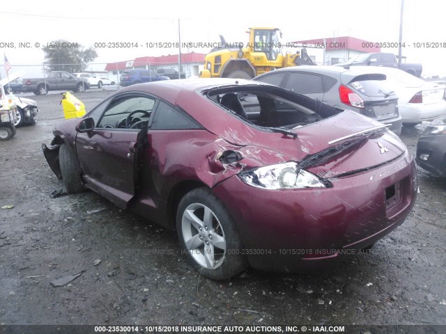 4A3AK24F07E002110 - 2007 MITSUBISHI ECLIPSE GS MAROON photo 3