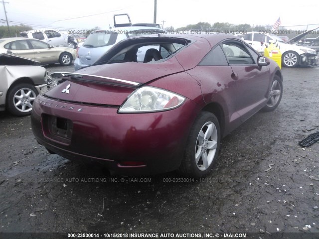 4A3AK24F07E002110 - 2007 MITSUBISHI ECLIPSE GS MAROON photo 4