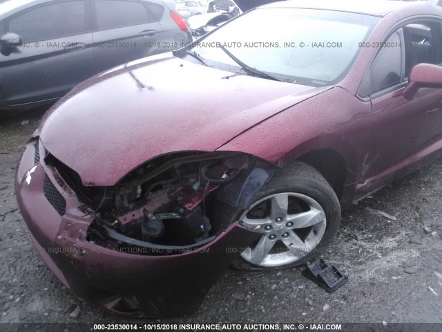 4A3AK24F07E002110 - 2007 MITSUBISHI ECLIPSE GS MAROON photo 6