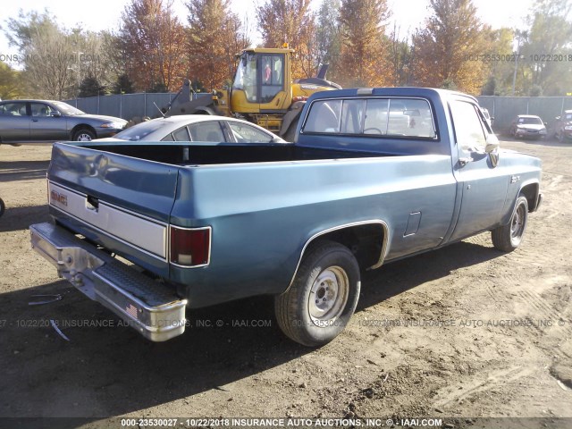 1GTEC14H2FJ517869 - 1985 GMC C1500 BLUE photo 4