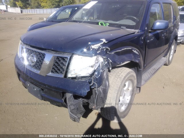 5N1AR18W36C671111 - 2006 NISSAN PATHFINDER LE/SE/XE BLUE photo 6