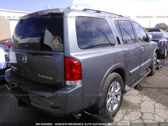 5N1AA0NC9EN604043 - 2014 NISSAN ARMADA SV/SL/PLATINUM GRAY photo 4