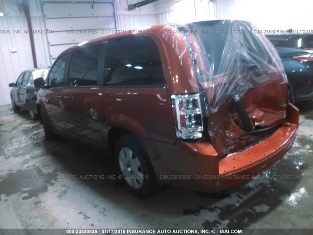 2D8HN44H18R732698 - 2008 DODGE GRAND CARAVAN SE ORANGE photo 3