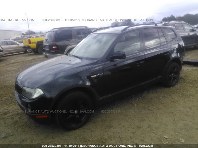 WBXPC93478WJ03808 - 2008 BMW X3 3.0SI BLACK photo 2