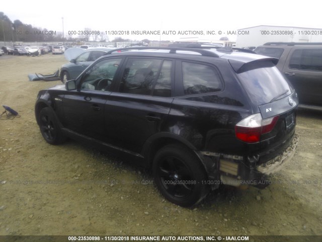 WBXPC93478WJ03808 - 2008 BMW X3 3.0SI BLACK photo 3