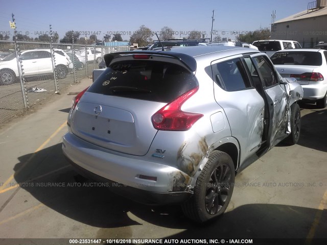 JN8AF5MR0DT207845 - 2013 NISSAN JUKE S/SV/SL SILVER photo 4