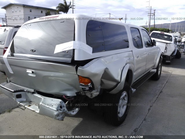 5TEGM92N61Z783102 - 2001 TOYOTA TACOMA DOUBLE CAB PRERUNNER SILVER photo 4