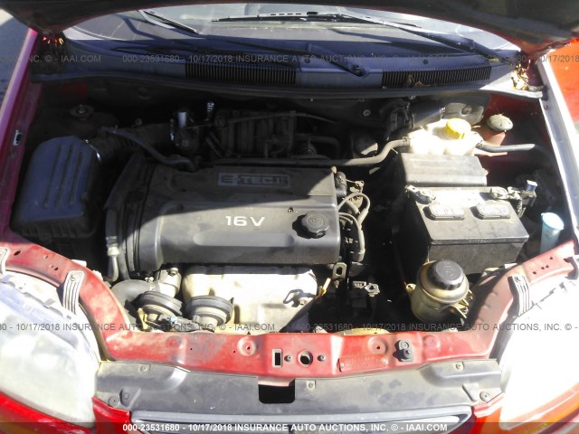 KL1TJ52674B229432 - 2004 CHEVROLET AVEO LS RED photo 10