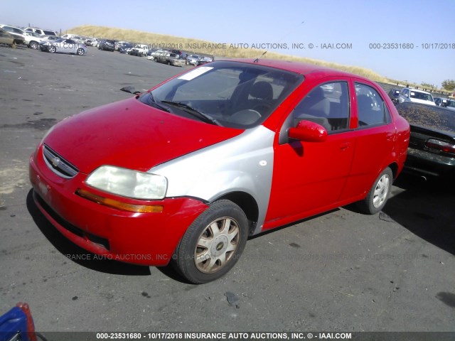 KL1TJ52674B229432 - 2004 CHEVROLET AVEO LS RED photo 2