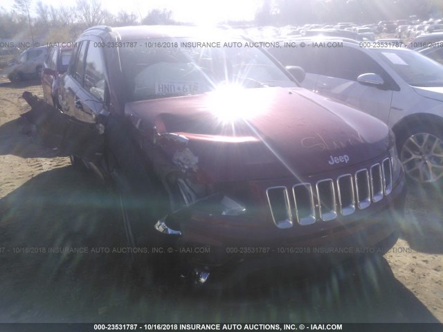 1C4NJCEB1CD601509 - 2012 JEEP COMPASS LATITUDE RED photo 1