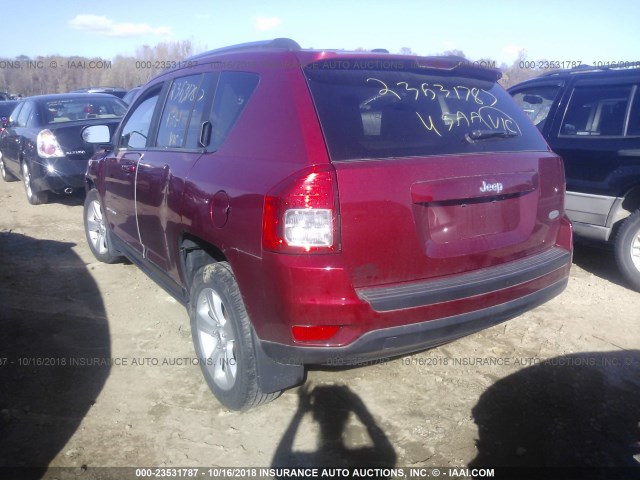 1C4NJCEB1CD601509 - 2012 JEEP COMPASS LATITUDE RED photo 3