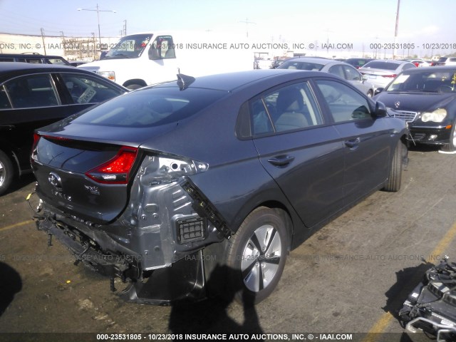 KMHC65LC5JU098222 - 2018 HYUNDAI IONIQ BLUE GRAY photo 4