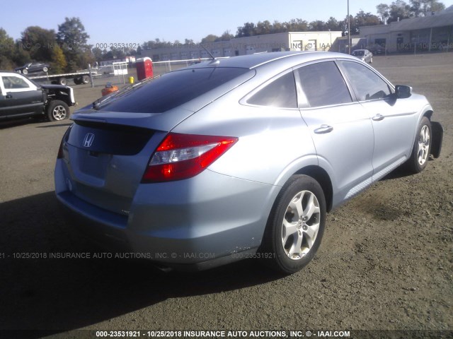 5J6TF2H58AL002127 - 2010 HONDA ACCORD CROSSTOUR EXL BLUE photo 4