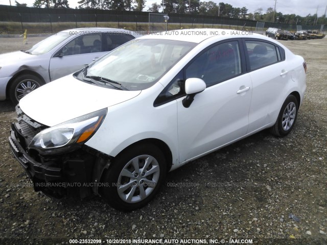 KNADM4A33G6659071 - 2016 KIA RIO LX WHITE photo 2