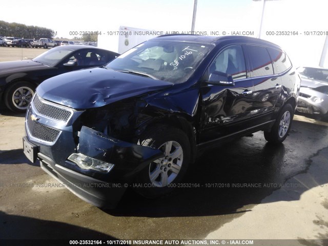 1GNKRJED2BJ236346 - 2011 CHEVROLET TRAVERSE LT Dark Blue photo 2