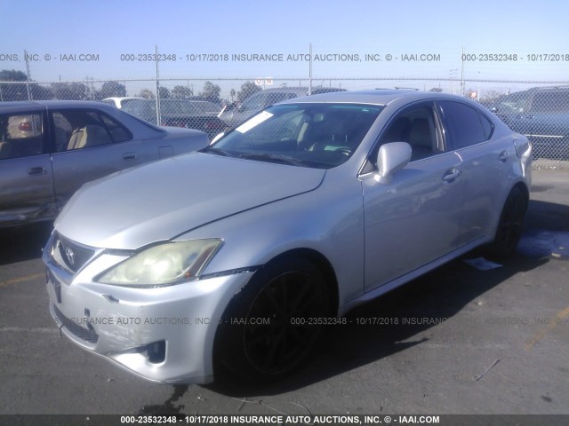 JTHBK262672051118 - 2007 LEXUS IS 250 SILVER photo 2