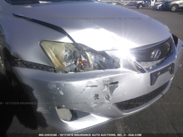 JTHBK262672051118 - 2007 LEXUS IS 250 SILVER photo 6