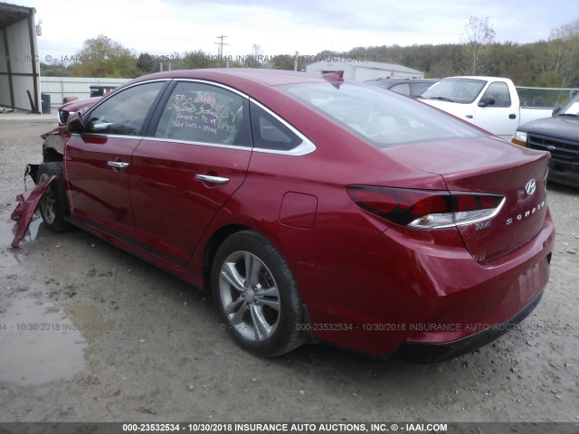 5NPE34AF1JH629598 - 2018 HYUNDAI SONATA SPORT/LIMITED RED photo 3