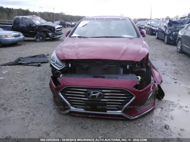 5NPE34AF1JH629598 - 2018 HYUNDAI SONATA SPORT/LIMITED RED photo 6