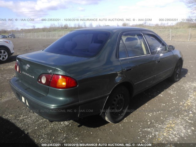 2T1BR12E11C440488 - 2001 TOYOTA COROLLA CE/LE/S GREEN photo 4