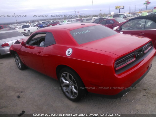 2C3CDZAG1FH713127 - 2015 DODGE CHALLENGER SXT RED photo 3