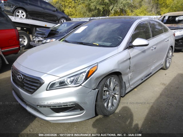 5NPE34AB0FH130134 - 2015 HYUNDAI SONATA SPORT/LIMITED SILVER photo 2