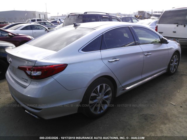 5NPE34AB0FH130134 - 2015 HYUNDAI SONATA SPORT/LIMITED SILVER photo 4