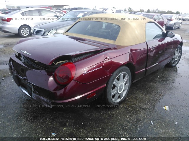 1FAHP60A84Y112195 - 2004 FORD THUNDERBIRD  MAROON photo 4