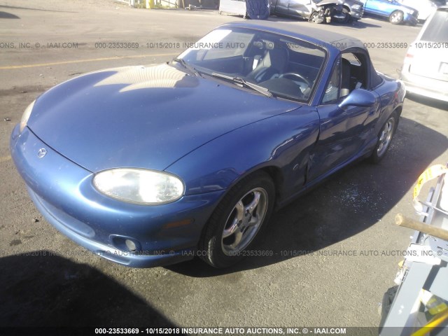 JM1NB3534X0133388 - 1999 MAZDA MX-5 MIATA BLUE photo 2