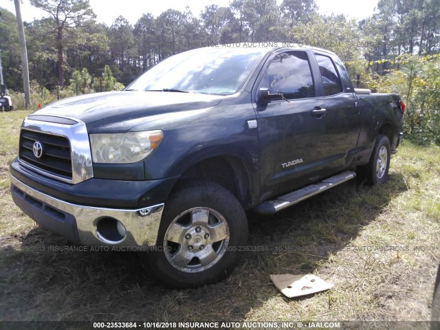 5TBRT54157S456879 - 2007 TOYOTA TUNDRA DOUBLE CAB SR5 GREEN photo 2