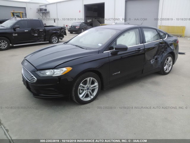 3FA6P0LU1JR109269 - 2018 FORD FUSION SE HYBRID BLACK photo 2