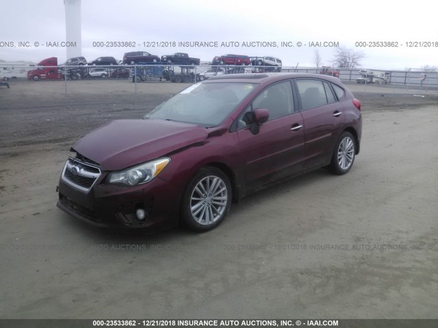 JF1GPAH61CH216332 - 2012 SUBARU IMPREZA LIMITED RED photo 2