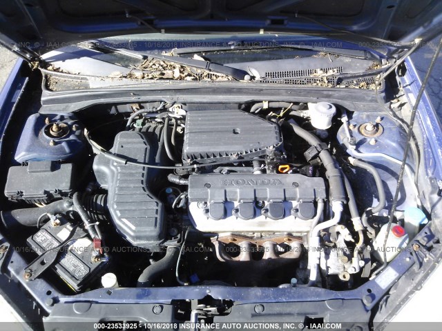 2HGES16394H605631 - 2004 HONDA CIVIC DX VP BLUE photo 10