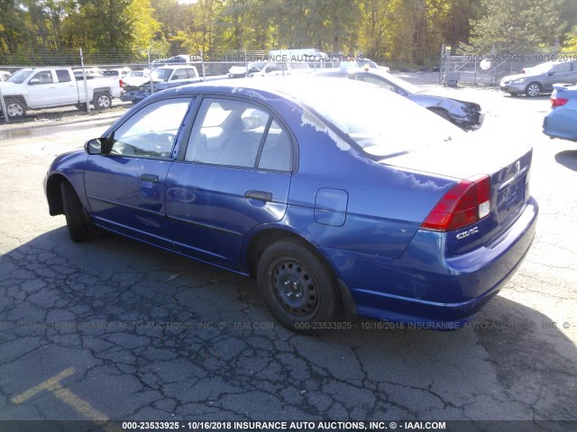 2HGES16394H605631 - 2004 HONDA CIVIC DX VP BLUE photo 3