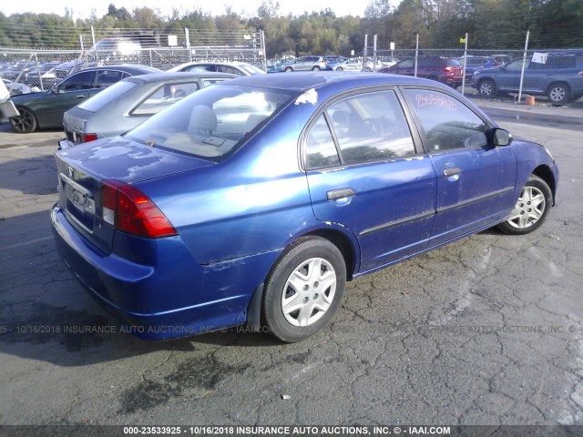 2HGES16394H605631 - 2004 HONDA CIVIC DX VP BLUE photo 4