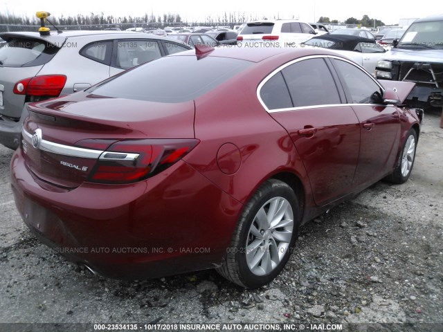 2G4GK5EX3F9298937 - 2015 BUICK REGAL MAROON photo 4