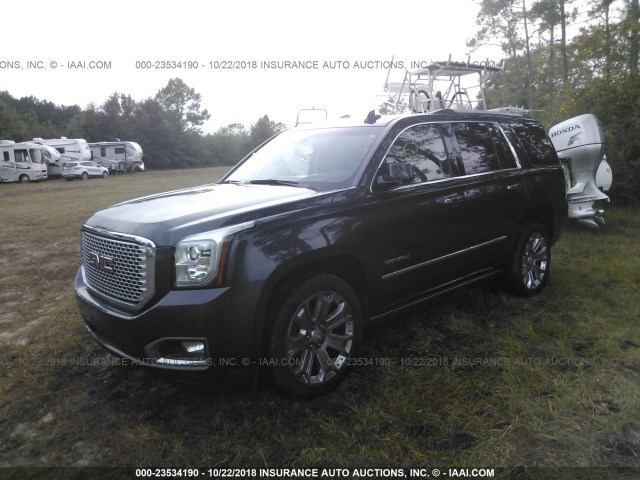 1GKS2CKJ9GR102868 - 2016 GMC YUKON DENALI GRAY photo 2