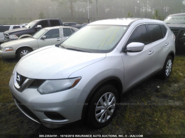 KNMAT2MT5FP572645 - 2015 NISSAN ROGUE S/SL/SV SILVER photo 2