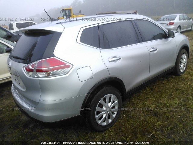 KNMAT2MT5FP572645 - 2015 NISSAN ROGUE S/SL/SV SILVER photo 4