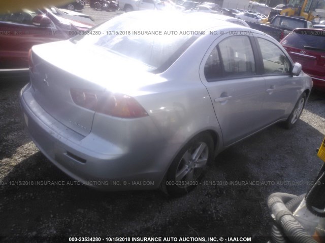 JA3AU26U98U008583 - 2008 MITSUBISHI LANCER ES SILVER photo 4