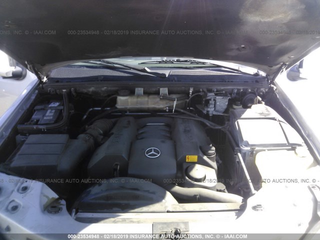 4JGAB54E31A269036 - 2001 MERCEDES-BENZ ML SILVER photo 10